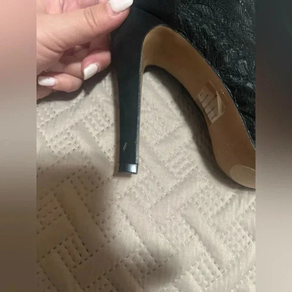 New-TORRID Black Lace Over The Knee Zipper Open Toe Boots. Size 9.5 Wide. - Picture 11 of 13